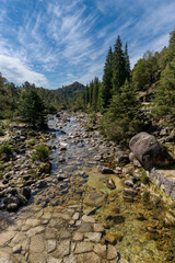 Obraz premium view of the Arado River and forest in the Peneda-Geres National Park in Portugal