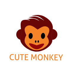 cute monkey vector on white background