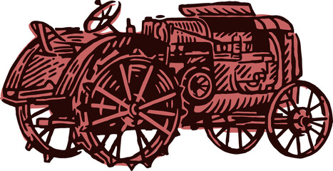 Fototapeta premium tractor vintage illustration