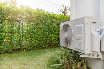 Air condition outdoor unit compressor install outside the house