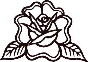 red rose flash tattoo illustration