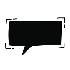 Speech blank bubble symbol monochrome black cloud isolated on white background. Ideal for cartoon comic book presentation decoration.