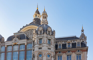 Central train station in city 