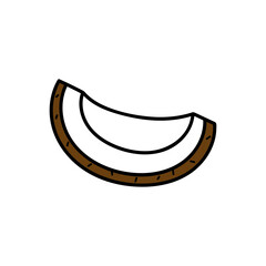 coconut slice vector icon isolated on white background