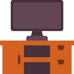 tv cabinet flat icon