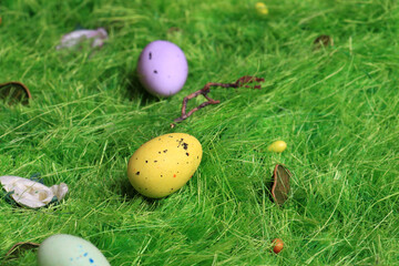Easter Eggs on Grass