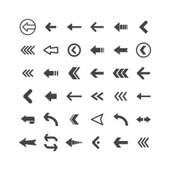 Arrow icons set. Vector pictogram arrows collection.