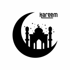 vector illustration of the mosque, ramadan background