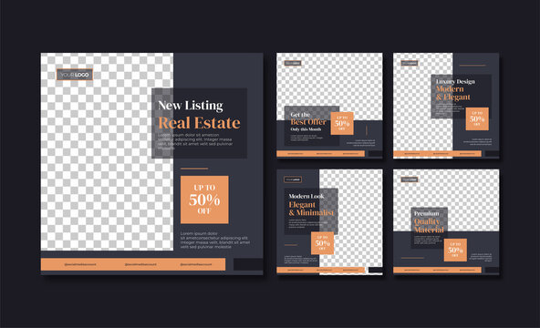 Luxury real estate social media post template
