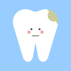 The tooth deteriorates, caries. Illustrations for dentistry. Vector illustration.