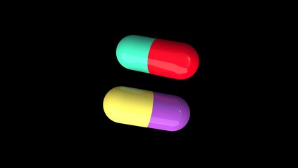 Medicine capsules pill 3d rendering 