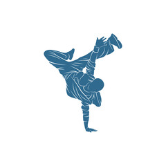 Fototapeta premium Dancer Hip hop design vector template, Street dancer silhouette vector illustration, break dance, jazz funk, rap, freestyle