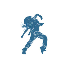 Dancer Hip hop design vector template, Street dancer silhouette vector illustration, break dance, jazz funk, rap, freestyle