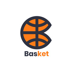 Emoticon logo for a basketball club or team. Basketball logo editable vector illustration.