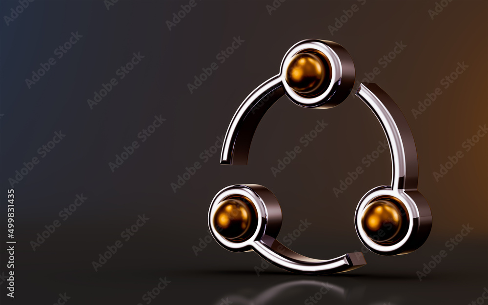 Poster share icon on dark background 3d render concept for connect data sharing link symbol network social