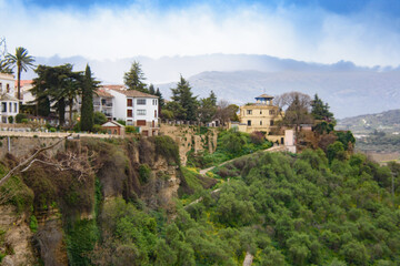 Fototapeta na wymiar The fabulous cliffs of the Old Town of Ronda in Andalusia, Spain