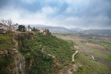 Fototapeta na wymiar The fabulous valleys of the Old Town of Ronda in Andalusia, Spain