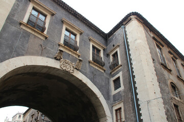 Fototapeta na wymiar saint benedict arch in catania (sicily - italy) 