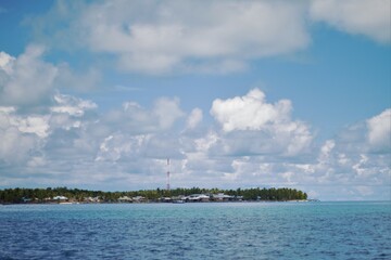 Naklejka premium South East Maluku, Indonesia - February 30, 2022: A Village on the Edge of an Island