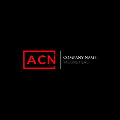 ACN logo monogram isolated on circle element design template, ACN letter logo design on black background. ACN creative initials letter logo concept.  ACN letter design.