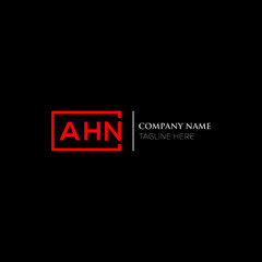 AHN logo monogram isolated on circle element design template, AHN letter logo design on black background. AHN creative initials letter logo concept.  AHN letter design.