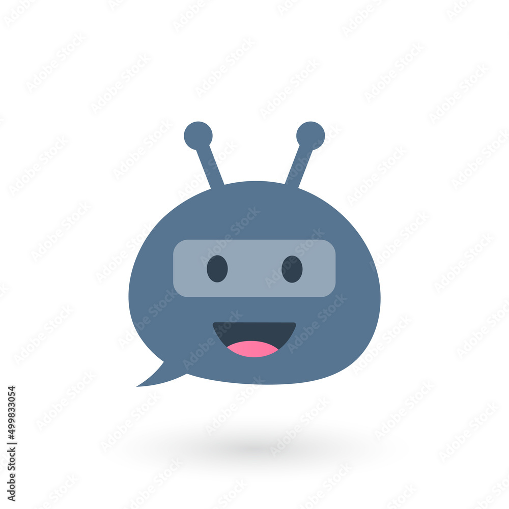 Aufkleber chat bot logo design. virtual assistant bot icon. robot head with speech bubble. customer support se
