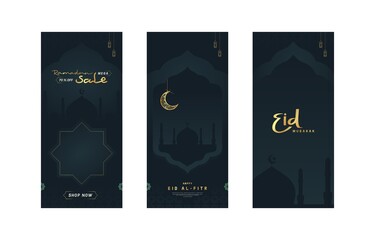 Ramadan social media stories post template collection