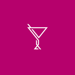 Cocktail Glass logo or icon design