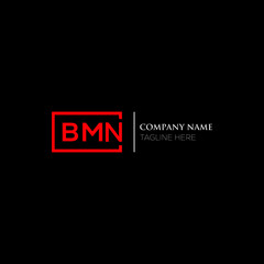 BMN logo monogram isolated on circle element design template, BMN letter logo design on black background. BMN creative initials letter logo concept.  BMN letter design.
