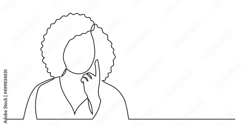 Canvas Prints one line drawing of woman professional thinking finding solutions solving problems