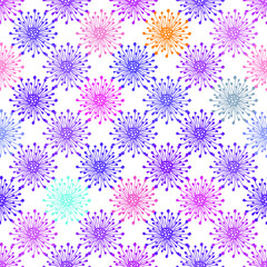Seamless delicate pattern with stylized openwork flowers in pastel colors on a transparent background. Vector eps 10