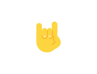 Sign of the Horns Gesture Emoticon. Vector Sign of the Horns Emoji