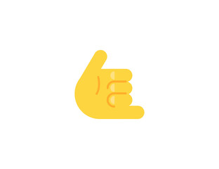 Call Me Hand Gesture Emoticon. Vector Call Me Hand Emoji