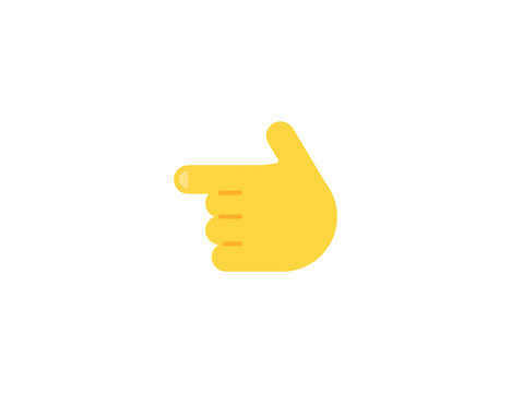Backhand Index Pointing Left Gesture Emoticon. Vector Finger Left Emoji