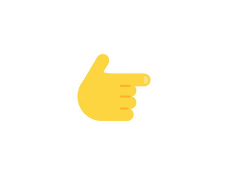 Backhand Index Pointing Right Gesture Emoticon. Vector Finger Right Emoji