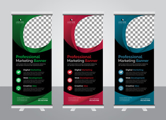 Corporate roll up banner design template