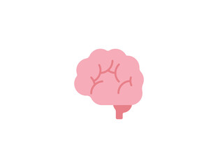 Brain Vector Isolated Emoticon. Brain Icon