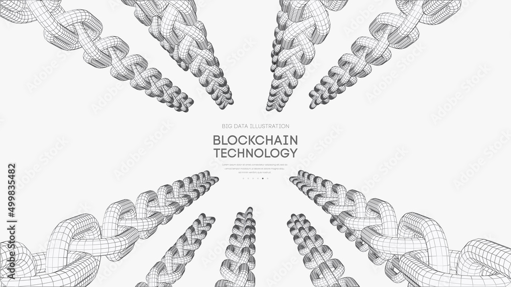 Poster blockchain digital technology. big data vector background. cryptocurrency technology vector backgrou