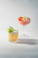 Cocktails on light background, Concept food