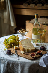 Wine, Wheese, Wigs, Wrapes, Cashews, Restaurant food