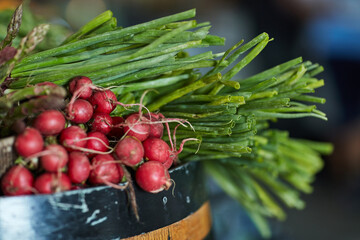 Organic is the way to go. Shot of fresh produce in a grocery store.