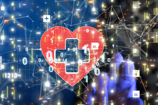 digital medical futuristic interface 3D rendering