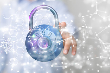 Information technology protected with firewall, secure access and encryption against cyber