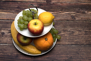 fruit bowl apple pear lemon grapes banana
