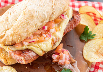 baguete lanche linguiça