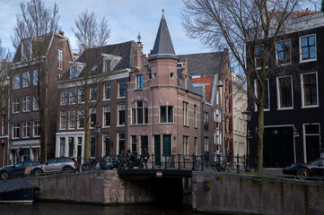 Fototapeta na wymiar View Beulingsluis Canal At Amsterdam The Netherlands 8-2-2020