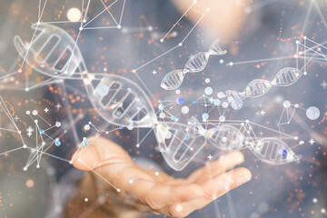 medical on hospital background, medical technology network concept