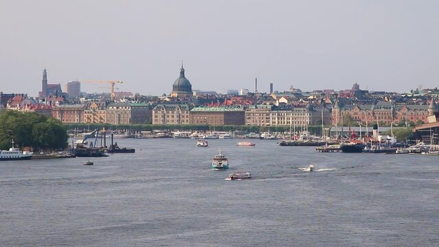 View on Stockholm port  and Gamla stan