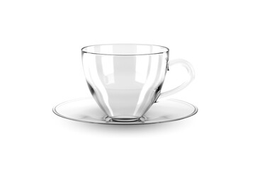 Empty coffee cup isolated on a white background, 3D render concept of drinking coffee on morning