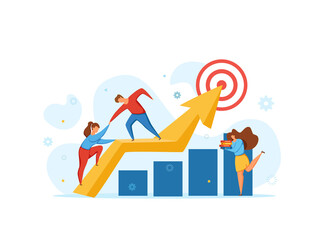 Business mentor giving hands and helping team partner